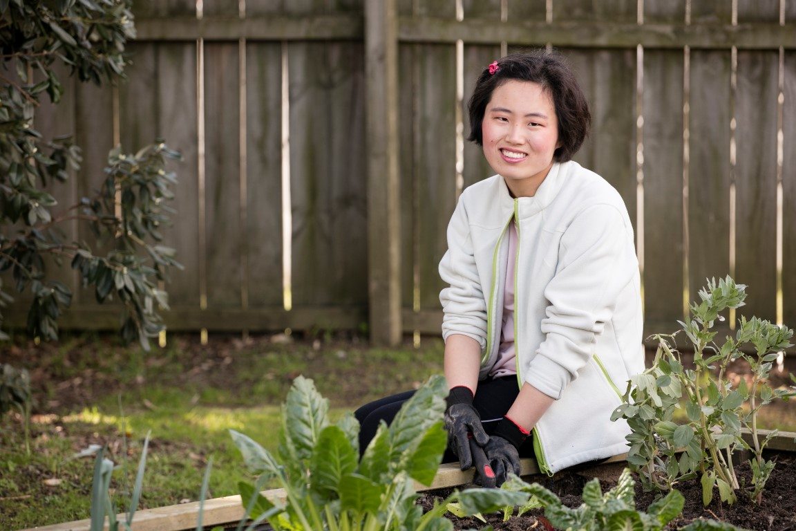 Lady gardening